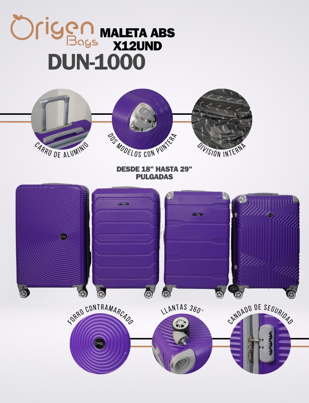 MALETA X12 UNIDADES DUN 1000